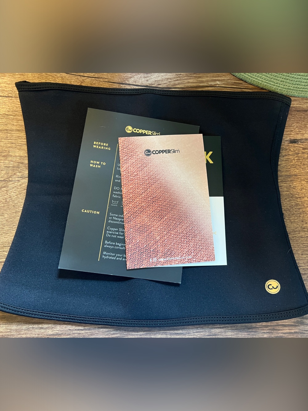 CopperSlim Ultimate Workout Technology Waist Belt - Black & Gold Packaging